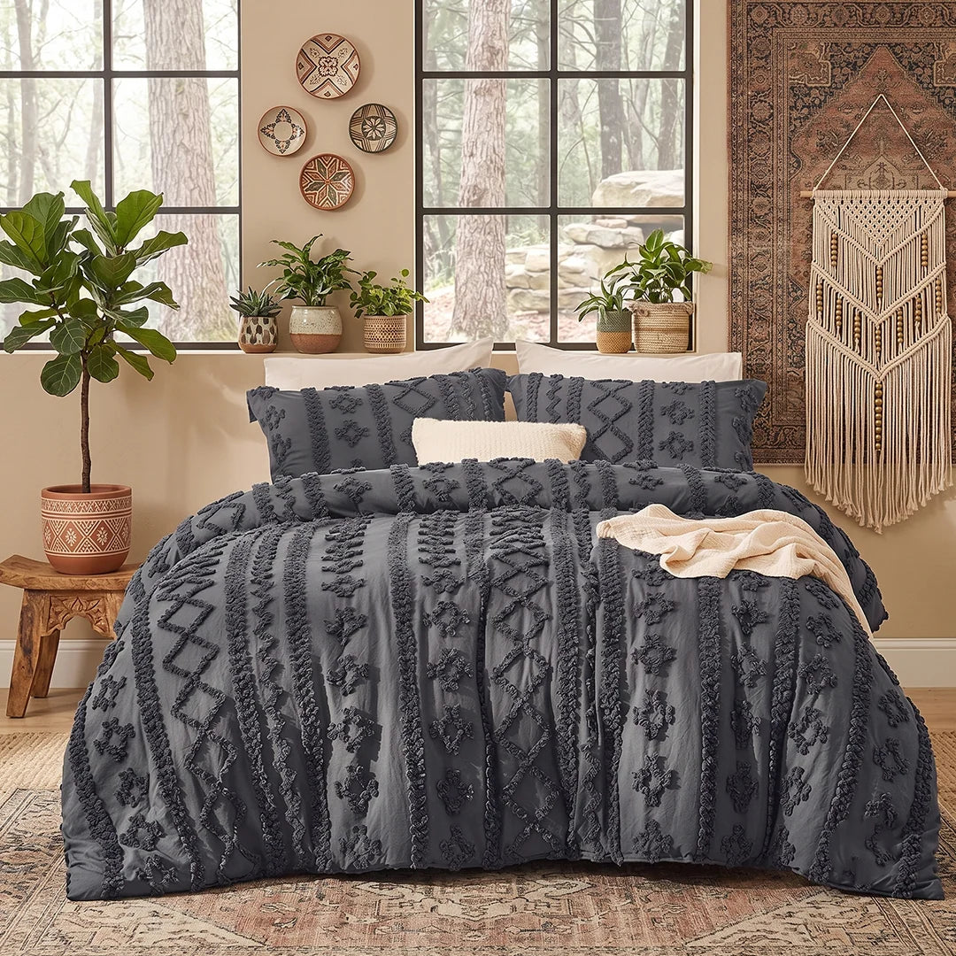 Fold & Feather - Deluxe Embroidery Comforter Set