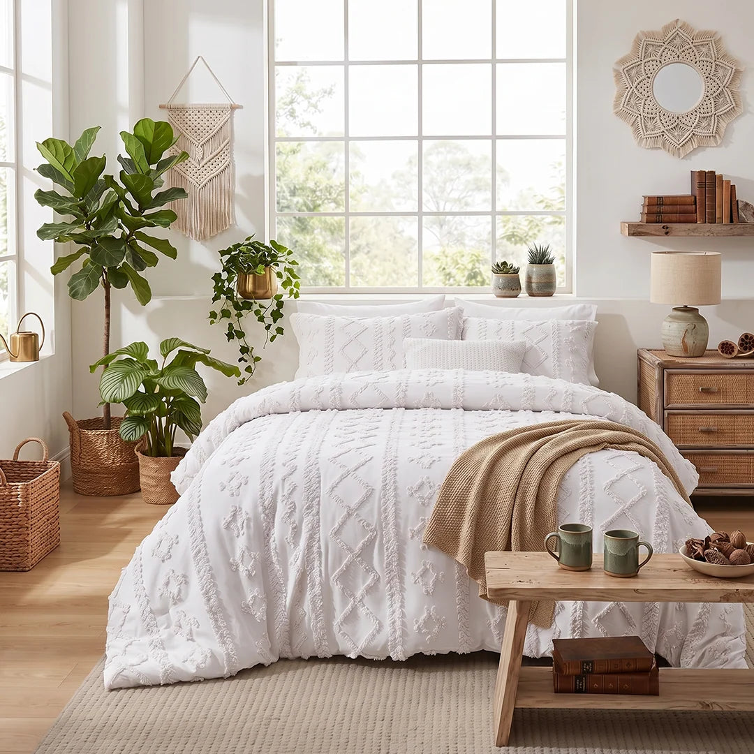 Fold & Feather - Deluxe Embroidery Comforter Set